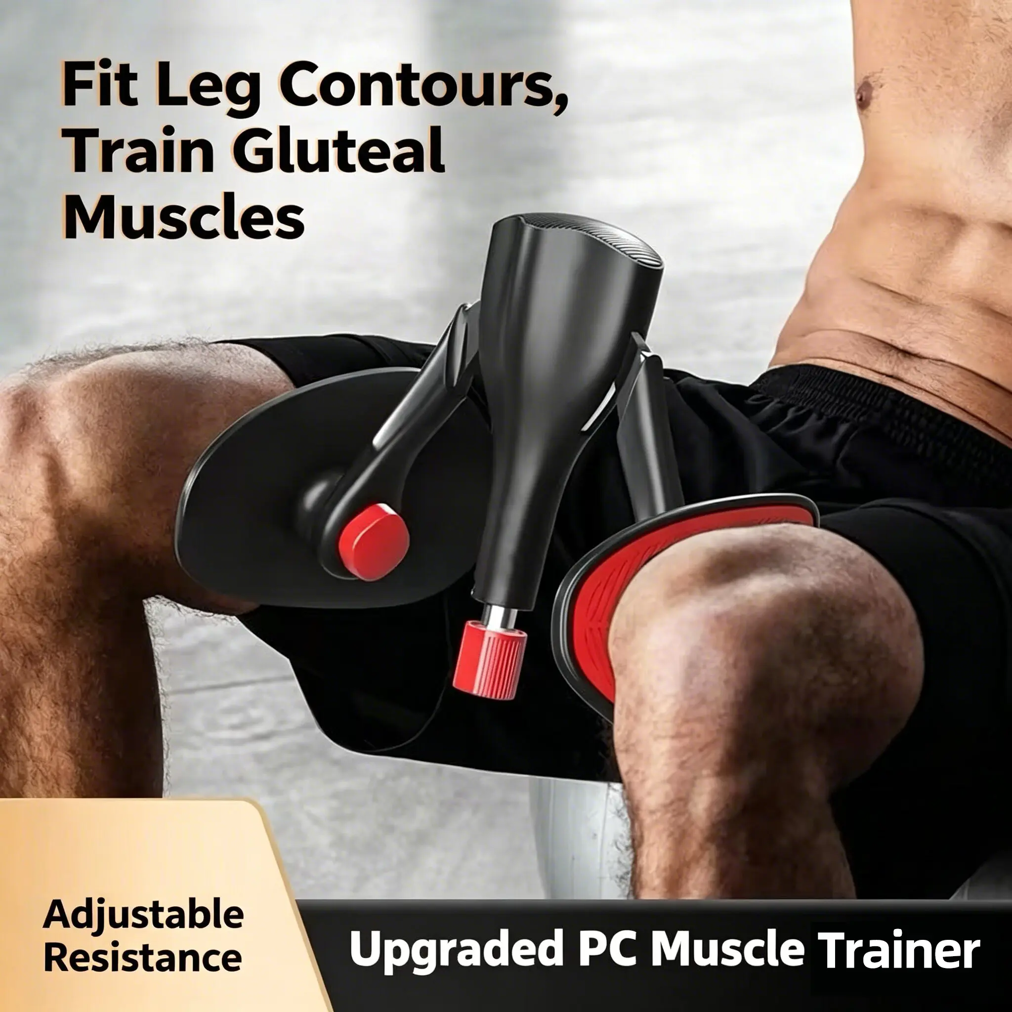 Kegel Exercise Equipment with Adjustable Resistance, Inner Thigh and Pelvic Floor Trainer for Women and Men, Rotating Pads with Optional Training Strap