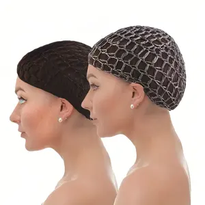 2 handmade crochet hair nets, modern minimalist style, head caps, hair care hats, black breathable sleep caps, shower caps, suitable for daily use and styling crochet head caps, an ideal hair bag & scarf for women, comfortable enhancing Hair Styling Tool