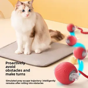 Hot-Selling Durable Automatic Cat Teaser Ball Toy with Self-Entertainment Artifact & Rope Pet Supplies Interactive Smart Ball for Dogs Rechargeable Design