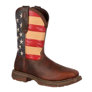 Durango® Men's Rebel™ Union Flag Brown Square Steel Toe Boots DB020