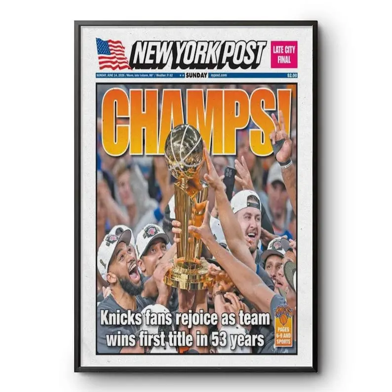 New York Knicks NBA Championship Poster 53 Years Basketball Sports Poster
