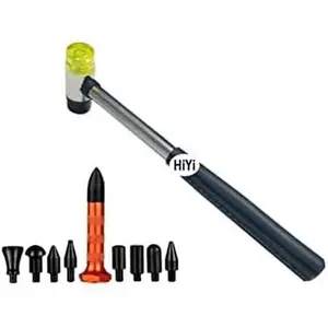 10 count Dent Repair Tool Kits Paintless Dent Removal Tap Down Tools Dent Rubber Hammer with 9 Different Shaped Hammer Heads for DIY dent Repair on