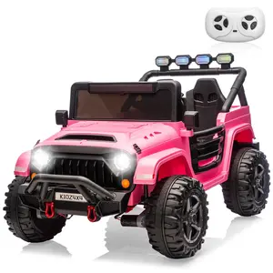 Kids 24V 2-Seater Electric Ride On Car, 4x4 Ride On Truck w/Remote Control, 4-Wheeler Suspension, 3 Speeds, Led Lights, Bluetooth, Ride on Car Toy for Kids Ages 3-8, Pink