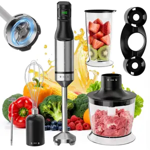 1200W Immersion Blender Handheld, 5-in-1 Variable Speed Emulsifier Hand Blender Stick with Whisk  Milk Frother Mixing Cup and Storage Rack for Kitchen Soup, Purees,   and Smoothies