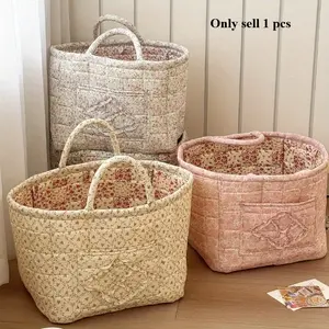 Country Flower Dirty Clothes Basket, High Value Fashion Large Capacity Foldable Home Storage Basket, Suitable for Clothing Toys Snacks