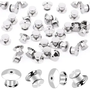 100 count Metal Locking Pin Backs, Pin Keepers Clasp Pin Backs Locking Buckles for Brooch DIY Crafts Badges Enamel Lapel  Pin Lock