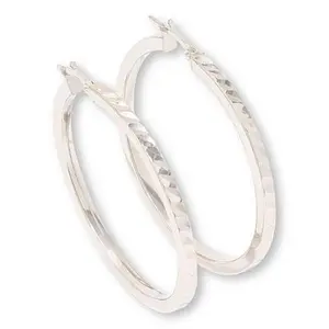 Fiorenza 1.5-inch Diamond-Cut Hoop Earrings