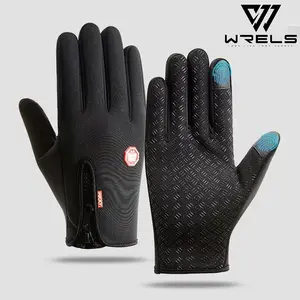 Winter Warm Windproof Waterproof Zipper Gloves, Stretchy Comfortable Cycling Gloves, Motorcycle Riding Gloves, Motorcycle Finger Separated Touchscreen Gloves