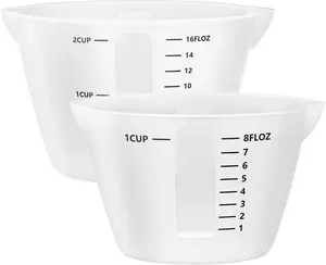 Gartful 500Ml & 250Ml Large Silicone Measuring Cups, Resin Mixing Cups for Epoxy, Jewelry Casting Molds, Acrylic Paint Pouring, Cup Making, Nonstick Reusable Craft Measuring Cups, 16Oz & 8Oz, Set of 2