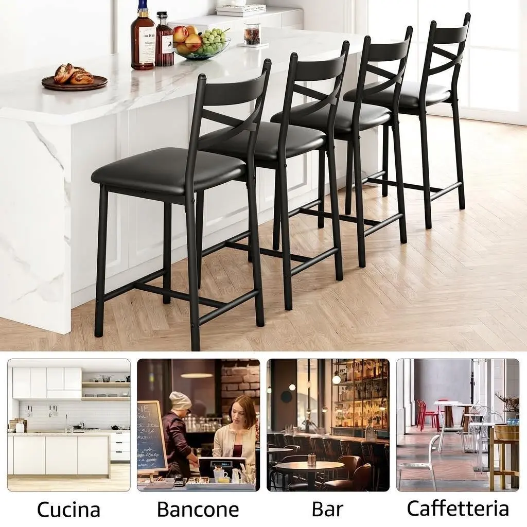 Counter Height Stools, Reading Chair, Kitchen Island Stools with Thick Cushioned Seat and Sturdy Metal Frame, Modern Upholstered Bar Height Chair Stools for Dining Room, Kitchen, and Home Bar