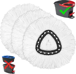 Mop Replacement Heads for O-Ceda Mop Replace Head EasyWrin Spin Mop Heads Replacements, Microfiber Spin Mop Refills, Easy Cleaning Mop Head Replacement (White-3 Mop Heads)