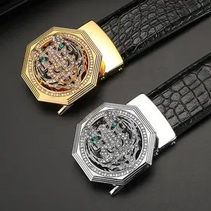 Luxury brand tiger slide buckle designer belts men high quality 3.8cm full grain leather fa youthy ceinture homme animal