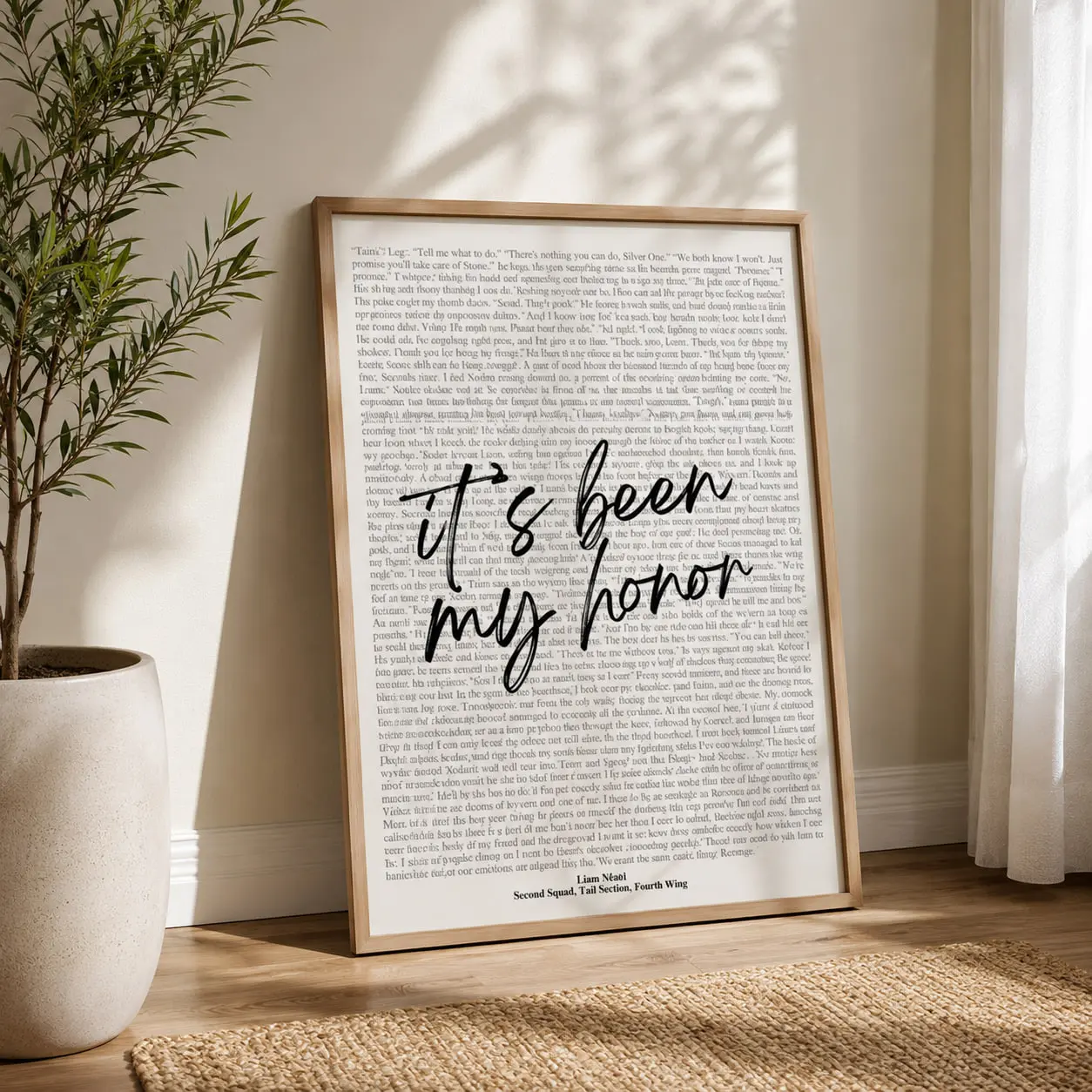 [Sale Off To 40%] [UNFRAMED] It's Been My Honor Quote Poster, Fantasy Book Quote Wall Art, Minimal Bookish Decor, Reading Room Gift
