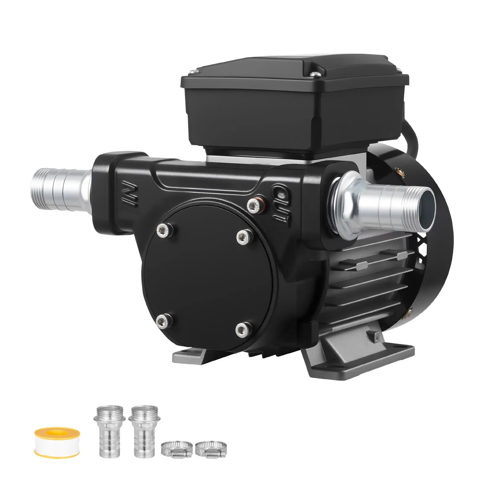 【summerfinds】VEVOR Oil Transfer Pump 110V, 16 GPM 60 L/min, AC Electric Fuel Transfer Pump for Diesel Kerosene Biodiesel, 8 ft/2.4 m Max Suction Lift, 45 ft/13.7 m Max Lift, for Vehicles, Construction Sites, Farms