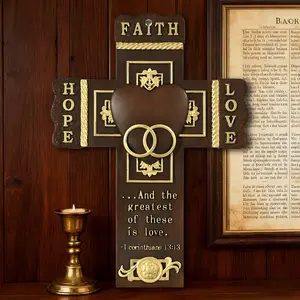 Faith Cross Wall Decor, Christian Religious Decoration, Home Decor, Perfect for Easter & Festive Gifts, Universal Setting, China Made