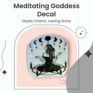 Moon Phase & Pentagram Meditating Woman Decal - Witchy Vibes Car Sticker with Detailed Design & High-Quality Vinyl for Laptop & Smooth Surfaces
