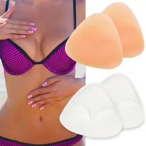 Reusable Invisible Bra Pads, Thickened Bikini Padding, Waterproof Swimming Inserts, Sporty Style, All Seasons, 2 Pieces