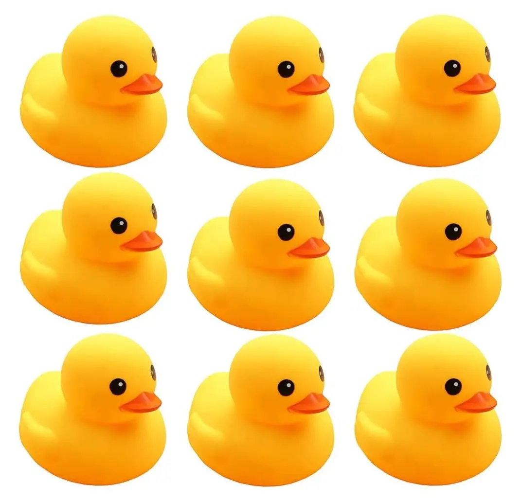 Yellow Rubber Ducks, 10pcs Preschool Bath Toys Bathtub Floating Squeaky Duckies Gift for Baby Shower Infants Kids Toddler Party Decoration