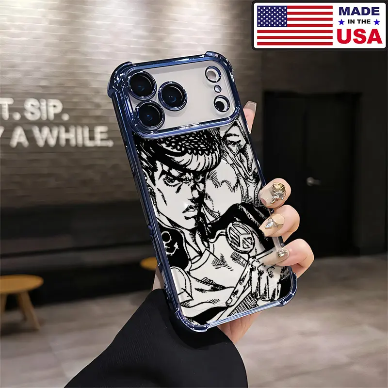 JoJo's Bizarre Adventure Josuke Diamond is Unbreakable Customized Aesthetic Pattern Silicone Phone Case, Soft TPU Drop Tested Protective Cover for iPhone 17-13,15 Plus Pro Max Ultra & Samsung 22-25 Plus Pro Max Ultra, Vintage Fashion Accessory