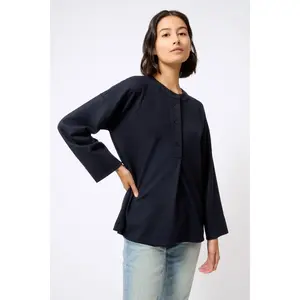 Band Collar Top - Midnight