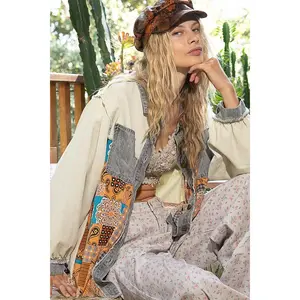 POL Raw Hem Twill Contrast Button Up Shacket