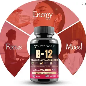 VITBOOST B12 Supplement – 25000 mcg | helps in energy absorption| Gluten Free USA Made - 60 Capsules Healthcare Fitness Vitamin