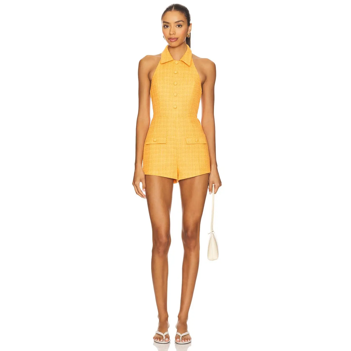 Amanda Uprichard Archer Playsuit in Orange