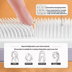 Best-selling retractable rotating comb, one-click hair removal, anti-tangle, anti-static, multifunctional portable household comb