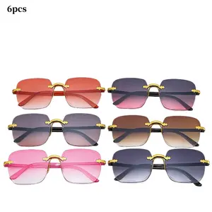 Women’s Frameless Square Sunglasses – Trendy Minimalist Sun-Protection Eyewear, Chic Retro Shades for Summer, Beach, Outdoor Activities, Driving, Everyday Fashion, UV400 Lens
