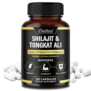 Daitea Shilajit & Tongkat Ali Health Supplement, Supports Energy, Endurance, Vitality, Supports Muscle Mass,120 Capsules