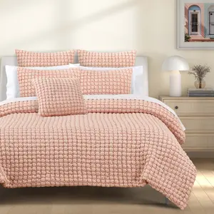 Cloud Puff Blush 3 Piece Quilt Set