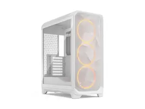 Fractal Design Meshify 3 RGB ATX mATX Mid Tower PC Case - White Chassis with Clear TG Side Panel