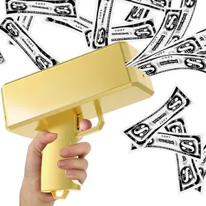 Electric Money-Spraying Prop — Prop Banknote Dispenser / Toy Electronic Money Blaster — Party Supplies (Gold)