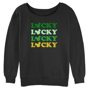 Junior's Mickey & Friends Lucky Stack Sweatshirt