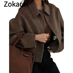 Elegant Brown Tweed Blazer - Stylish Structured Jacket for Women, Perfect for Office to Party Looks, Fall/Winter Fashion, Professional Attire, Classic Collared Outerwear, Cozy Layering Piece, Trendy Women’s Outerwear
