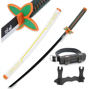 41 Inch Anime Katana for Cosplay, Demon Blade Replica with Belt and Display Stand, Lightweight Authentic Nichirin Sword Model Kit, Collectible Prop for Fans Adult Teen, Easy Assembly