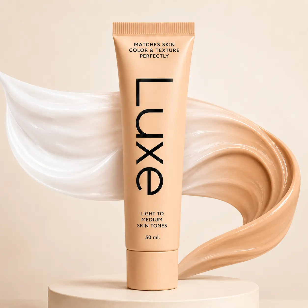 Women's LUXE Color-Changing Cosmetic Foundation, Adaptive Tone-Matching Liquid Makeup, Buildable Light-to-Medium/Medium-to-Deep Coverage, Lightweight Hydrating Formula, 12-Hour Wear, Natural Dewy Finish, 30ml