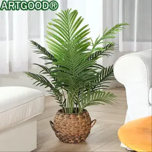 Artgoo 29.92in Realistic King Palm Tree Potted Plant, Artificial Potted Plant, Indoor Outdoor Decorative Tree, Home Office Shop Hotel Greenery, No Watering No Trimming