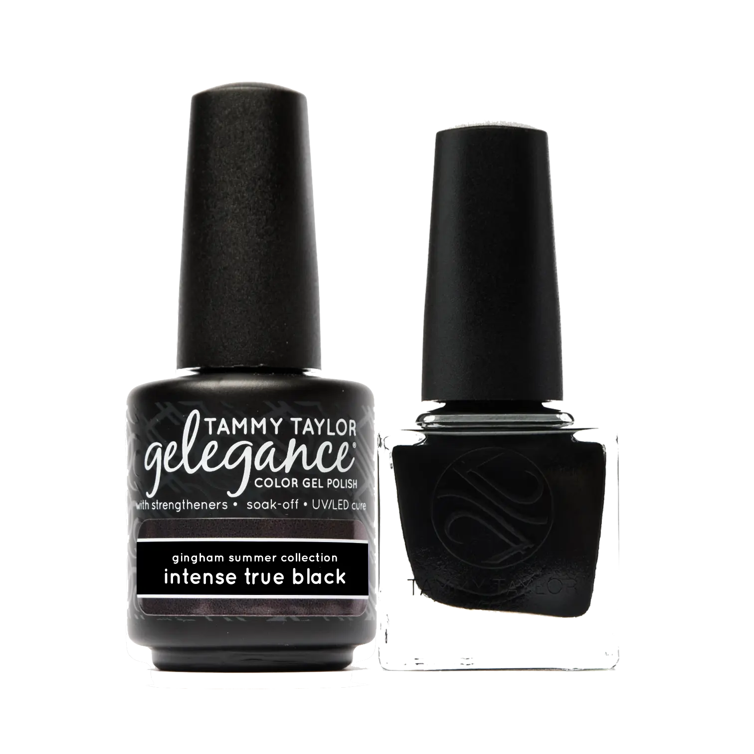 Tammy Taylor Nails Gelegance Intense True Black 20G Long Lasting High Pigment Full Coverage Nail Polish Gingham Summer Collection