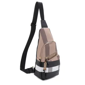 SG SUGU Jordan Plaid Vegan Leather Crossbody Sling Bag