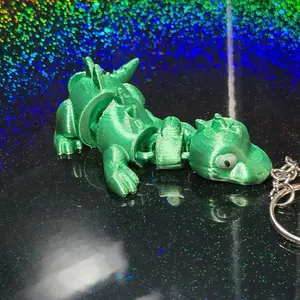 3D Printed Dragon Dino Fidget Keychain for Backpacks Purses Bags and Lanyard Accessories