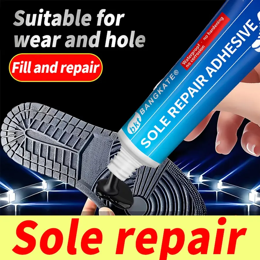 High-End Shoe Sole Repair Glue, Waterproof and Anti-Fray, Rubber Material, Includes Application Tool, Perfect for Shoe Maintenance