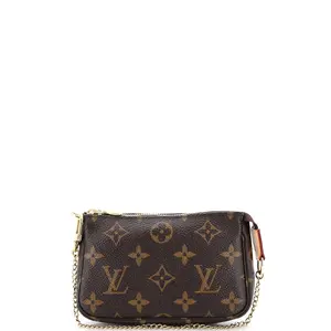 Pre-owned Louis Vuitton Canvas Coated Clutches & Wristlets Pochette Accessoires Monogram Canvas Mini by Rebag