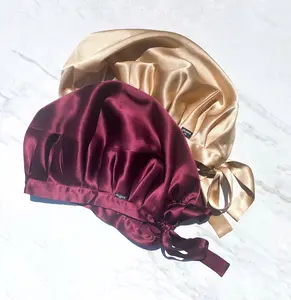 Silk Bonnet Set | Pure Silk Hair Cap | Red Silk Sleep Cap | Damage Free Hair | Comfortable Tie Silk Bonnet | Healthy Hair Silk Bonnet