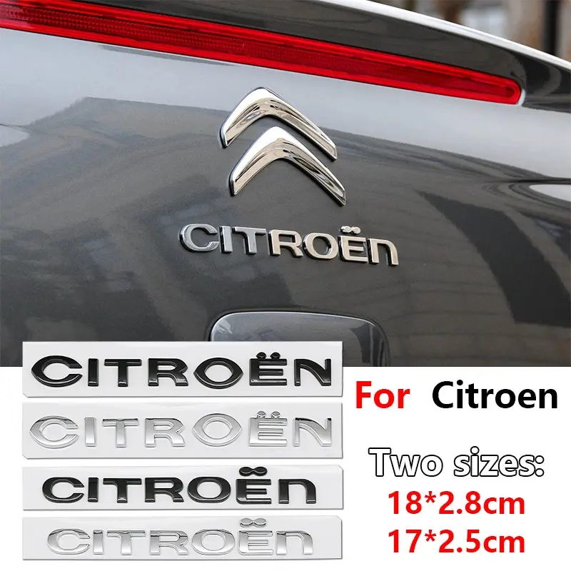 1pcs Citroen Car Letter Trunk Emblem Sticker, Waterproof Scratch-Resistant Self-Adhesive Decal, Fits All Citroen Models, Exterior Decoration