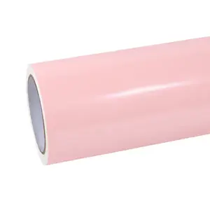 Ravoony Plus Glossy Baby Pink Car Vinyl Wrap, Automotive Exterior Sticker for Car Decoration