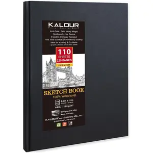 Hardcover Sketch Book,8-1/2 inch x 11 inch, 110-Sheets (68lb/110gsm),Acid Free Art Sketchbook, Artistic Drawing Painting Writing Paper for Adults Beginners Artists