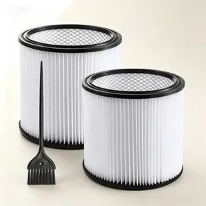 2-Pack Wet/Dry Vacuum Filter Cartridges, Compatible with Most 5 Gallon and Above Shop Vacs, Replacement for Models 90304 90350 90333, HEPA Filtration, Reusable and Washable Design, Durable for Dust and Debris Collection