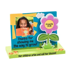 6 1/4" x 4 1/2" 3D Religious Mother’s Day Picture Frame Foam Craft Kit - Makes 12