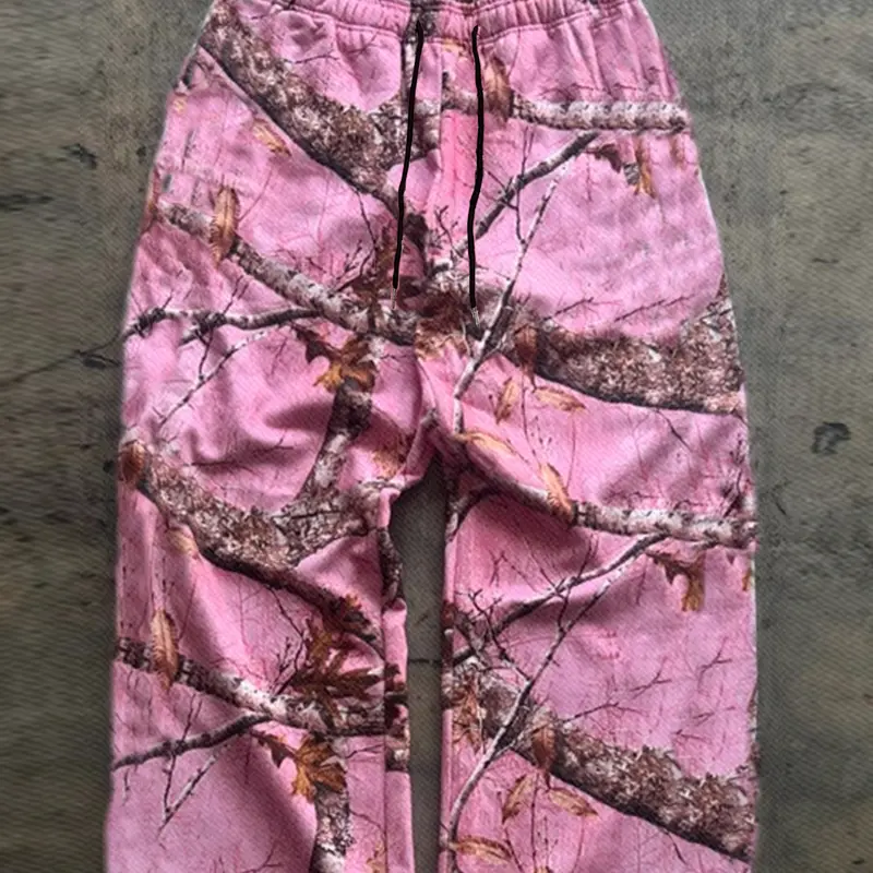 Graphic Straight Leg Sweatpants Fall Loose Fit Open Bottom Y2k Casual Pants